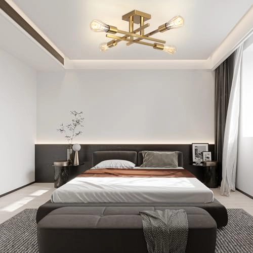 Gold Ceiling Light - 4 Lights E27