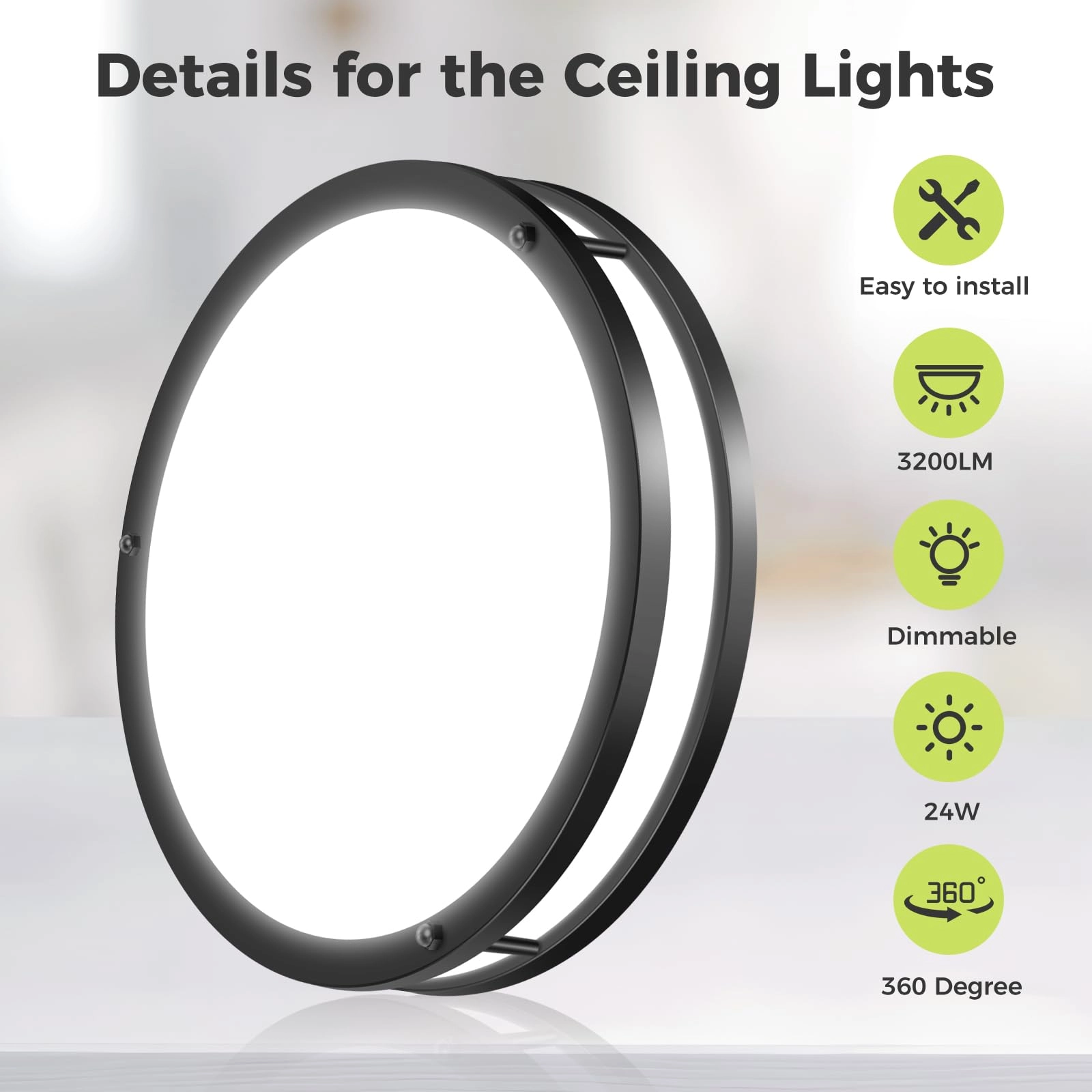 Flush Mount Ceiling Light - 5CCT Dimmable Pack