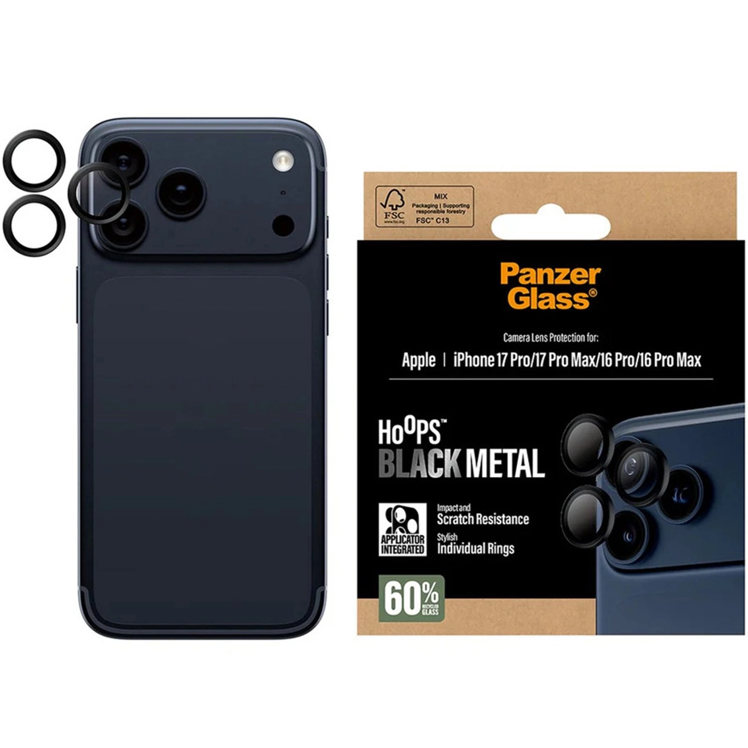 Scratch-Resistant Glass Camera Lens Protector for iPhone 16 Pro, iPhone 16 Pro Max, iPhone 17 Pro, iPhone 17 Pro Max