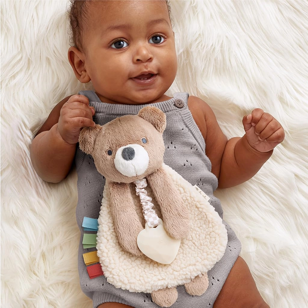 Lovey Infant Teether Toy - Sherpa fabric silicone teether