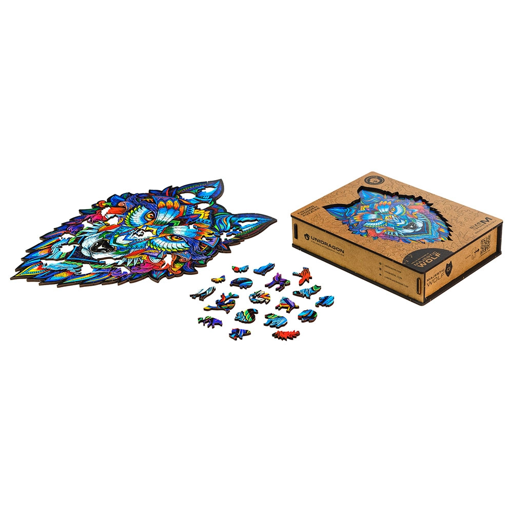 Majestic Wolf Wooden Puzzle (4107390-WOLF_M) - 185 pcs
