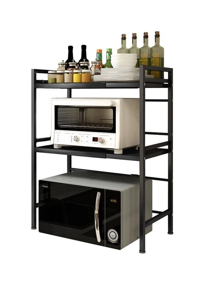 Yolu 3 Tier Microwave Shelf - Expandable 40--60cm Black