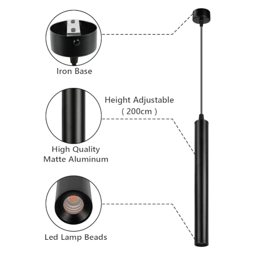 LED Cylinder Pendant Light - 200cm