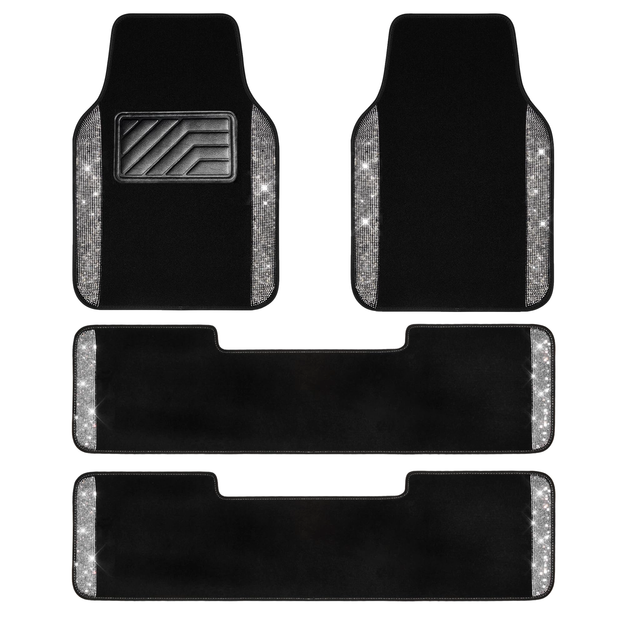 Bling Diamond Car Mats - 4.0 Count Universal Fit