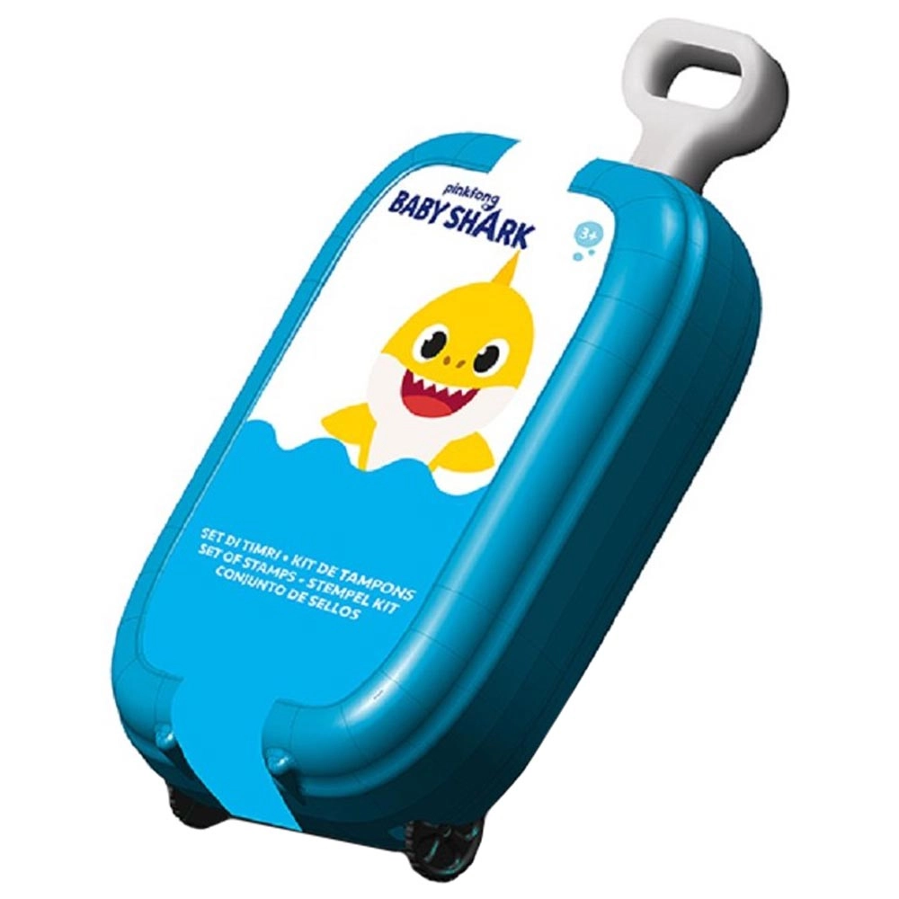 Baby Shark - Art Trolley Set - 63pcs 5 coloured pencils 18 Fila Giotto turbo colour markers