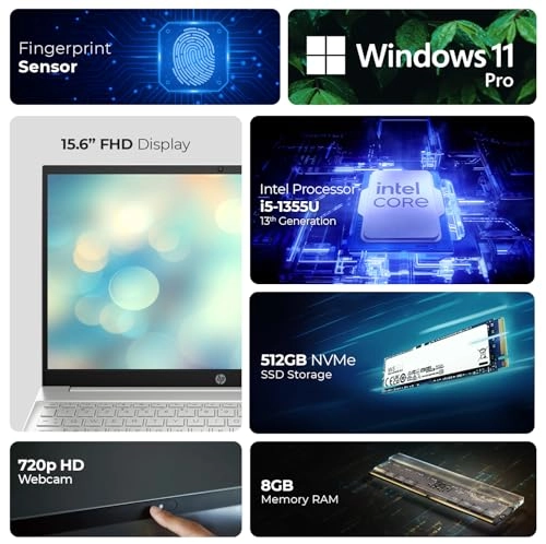 Pavilion-8512 - 15.6'' i5-1355U 8GB DDR4 512GB SSD + 1st Wave Technology Laptop Stand + Wireless Mouse + Antivirus Software + Mouse Pad