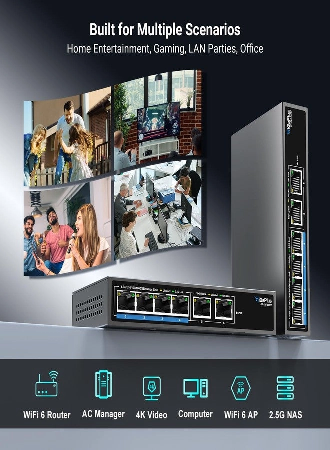6 Port Unmanaged | 4X2.5G+2x10G RJ45 6-ports