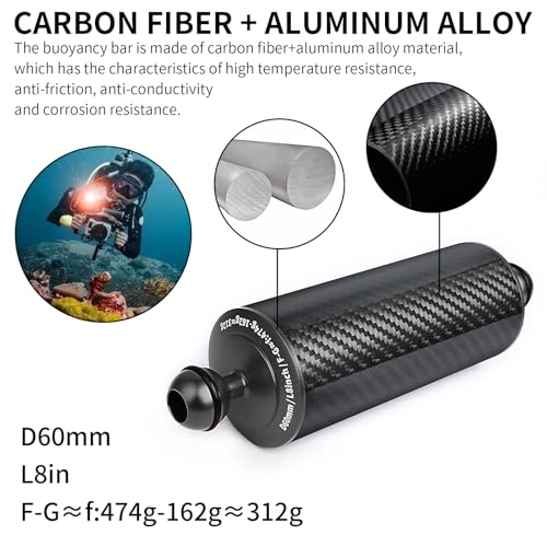Underwater Float Arm - Carbon Fiber D60mm 8" 2-Pack