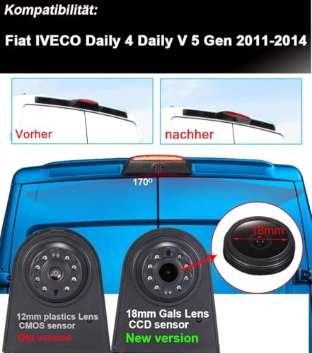 Reversing Camera + LCD Colour Display Monitor - Night vision AHD video signal or CVBS signal 1280 x 720 pixels