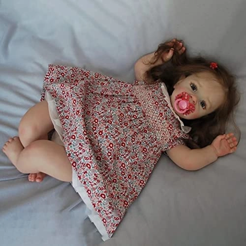 Reborn Baby Doll - 24 Inch Vinyl Cotton Body Pink Yarn Skirt Ages 3+