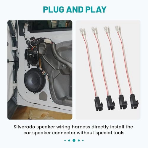 Door Speaker Wiring Harness Adapter - 1993-2014 GMC Chevy Yukon/Silverado/Sierra/Express 4PCS