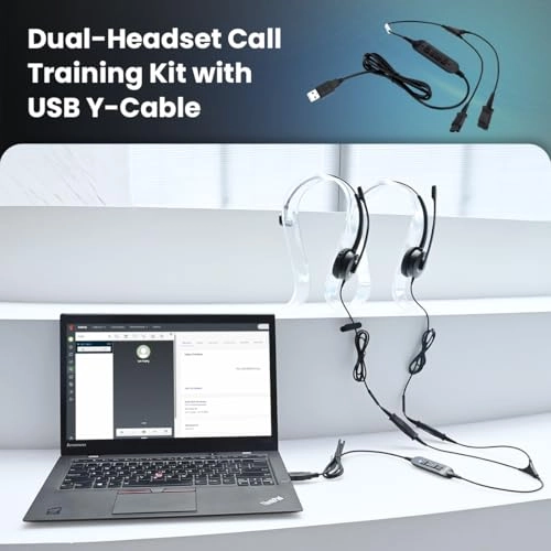 PLT-QD Pro Wired Headset + USB Y Training Cable