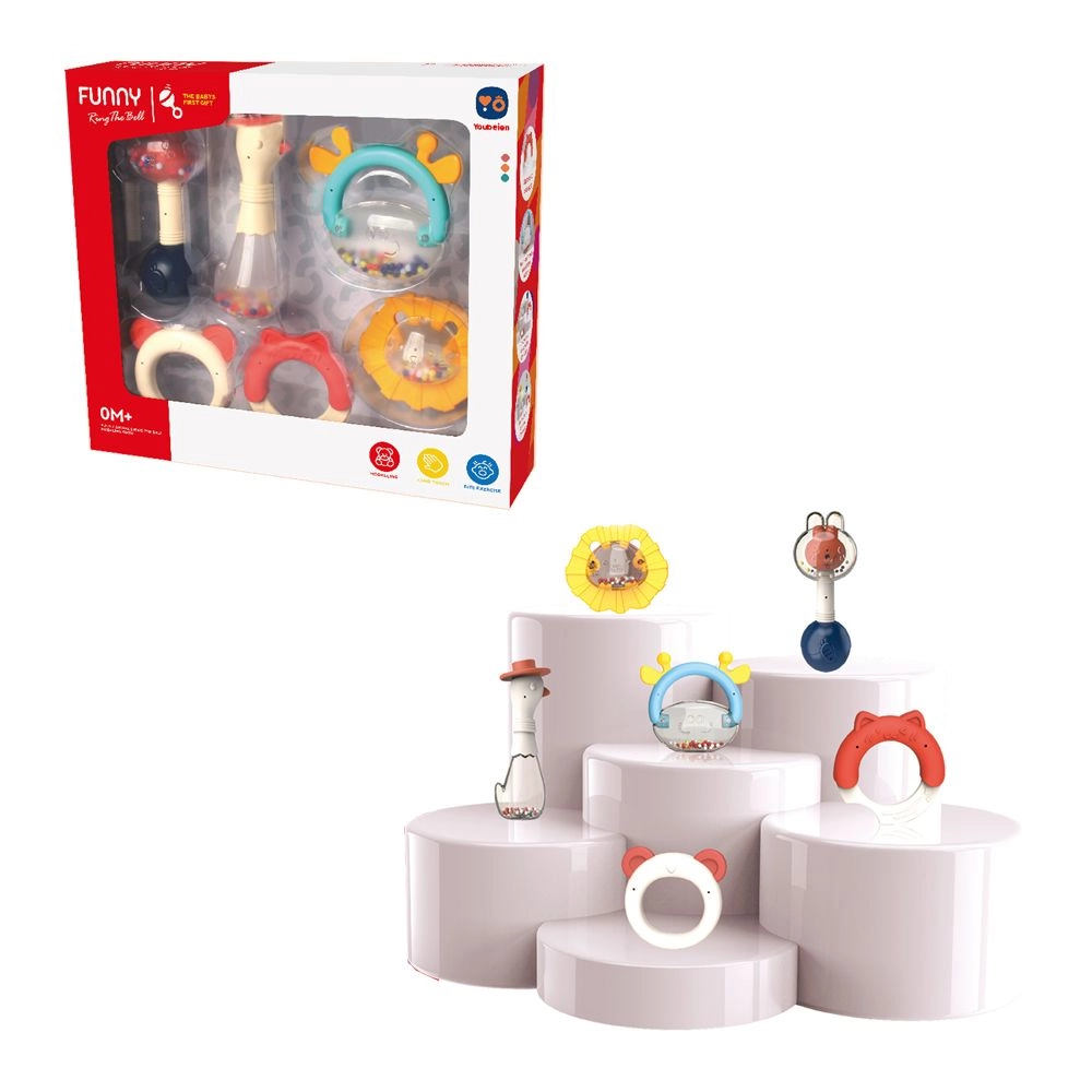 Stem Boiled Animal Rattle - 1+ plastic 6 pieces