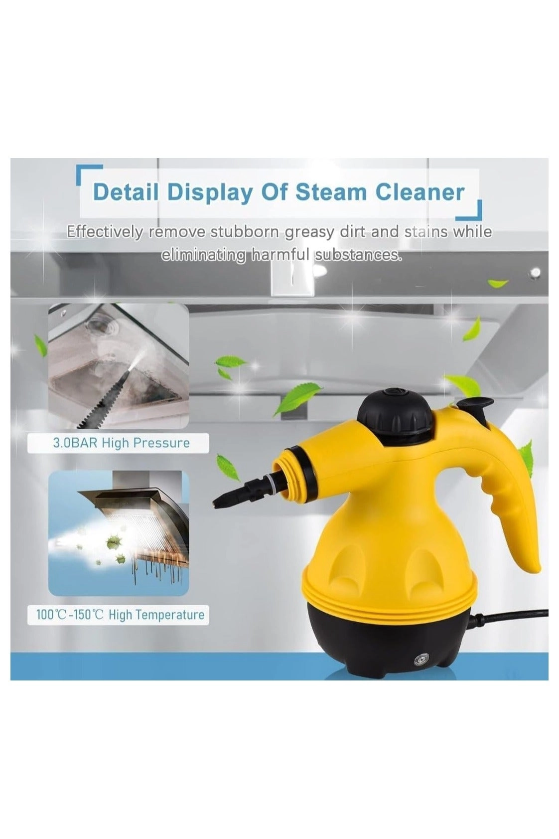 Portable Handheld Steam Cleaner - 1000W 9 Accessories