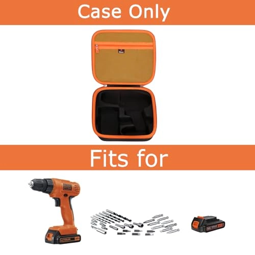 Hard Portable Case Compatible with BLACK+DECKER 20V Max Cordless Drill/Driver - LD120VA Case Only