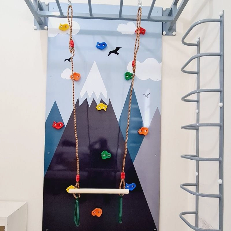 Rock Face Climbing Wall with Monkey Bars - 240 x 120 cm Suitable for 3 to 9 yrs
