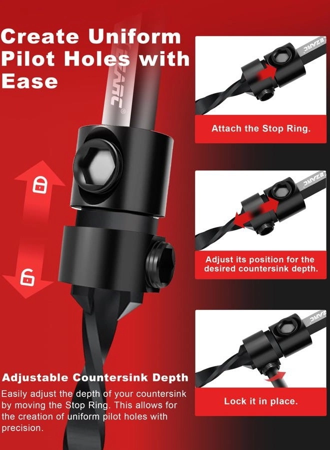 Countersink Drill Bit Set - 15PC With Wood Plug Cutter