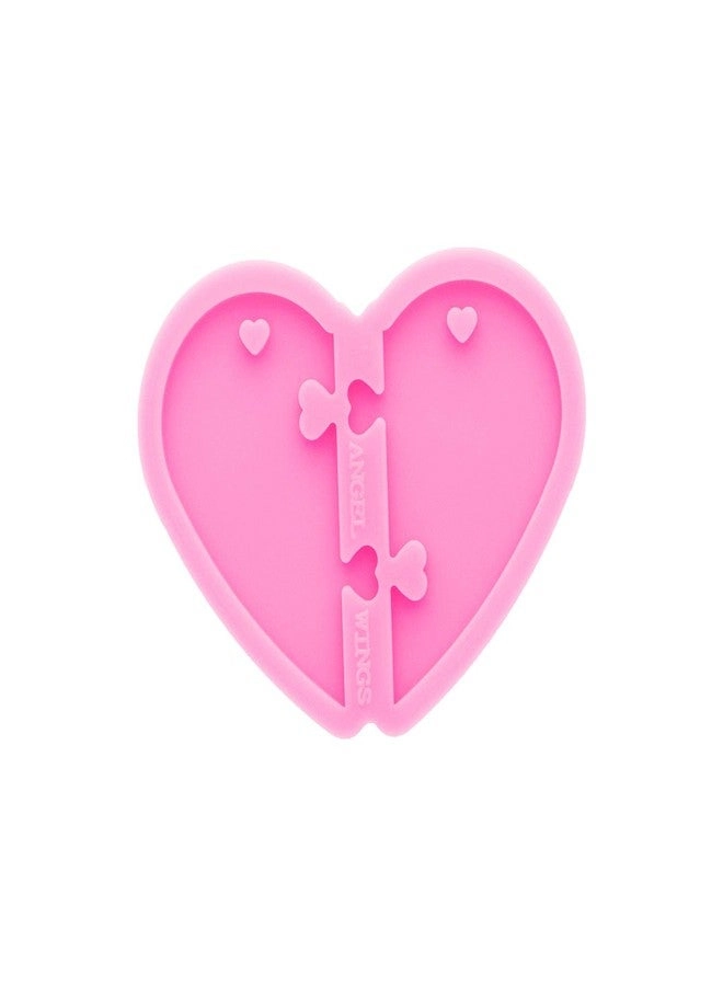 Split Heart Silicone Mold - Necklace Keychain Resin Polymer Clay