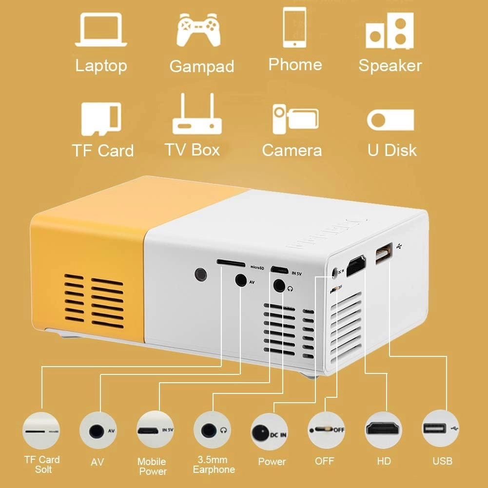 klarako Mini LED Projector 400 ~ 600lm 320 x 240