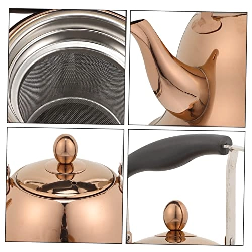 Stove Top Teapot - Wooden stainless steel 3L