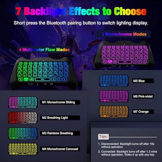 RGB BACKLIGHT KEYBOARD - Bluetooth PS5
