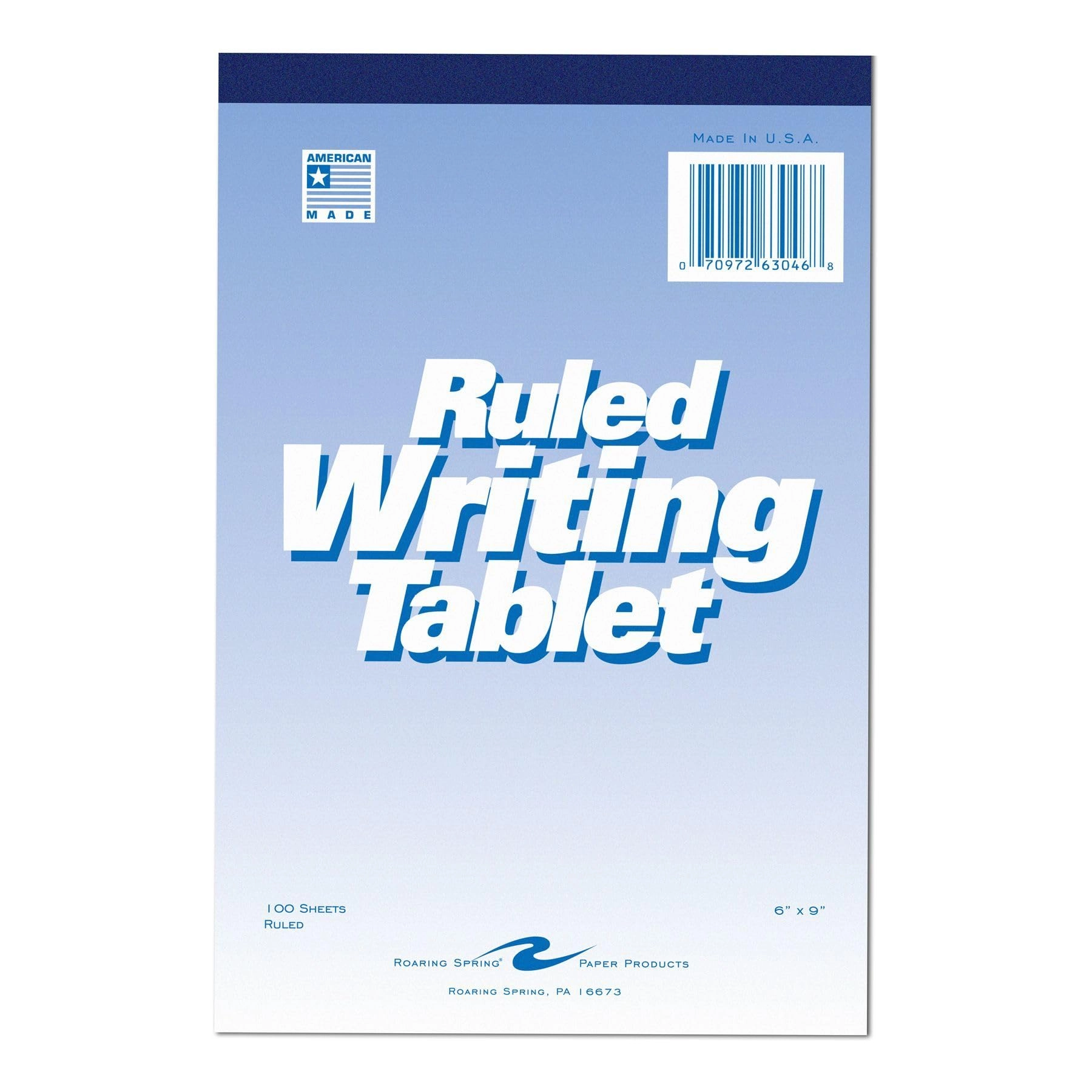 Roaring Spring Paper Products Writing Tablet 6x9 Softcover - Blank 100 Sheets