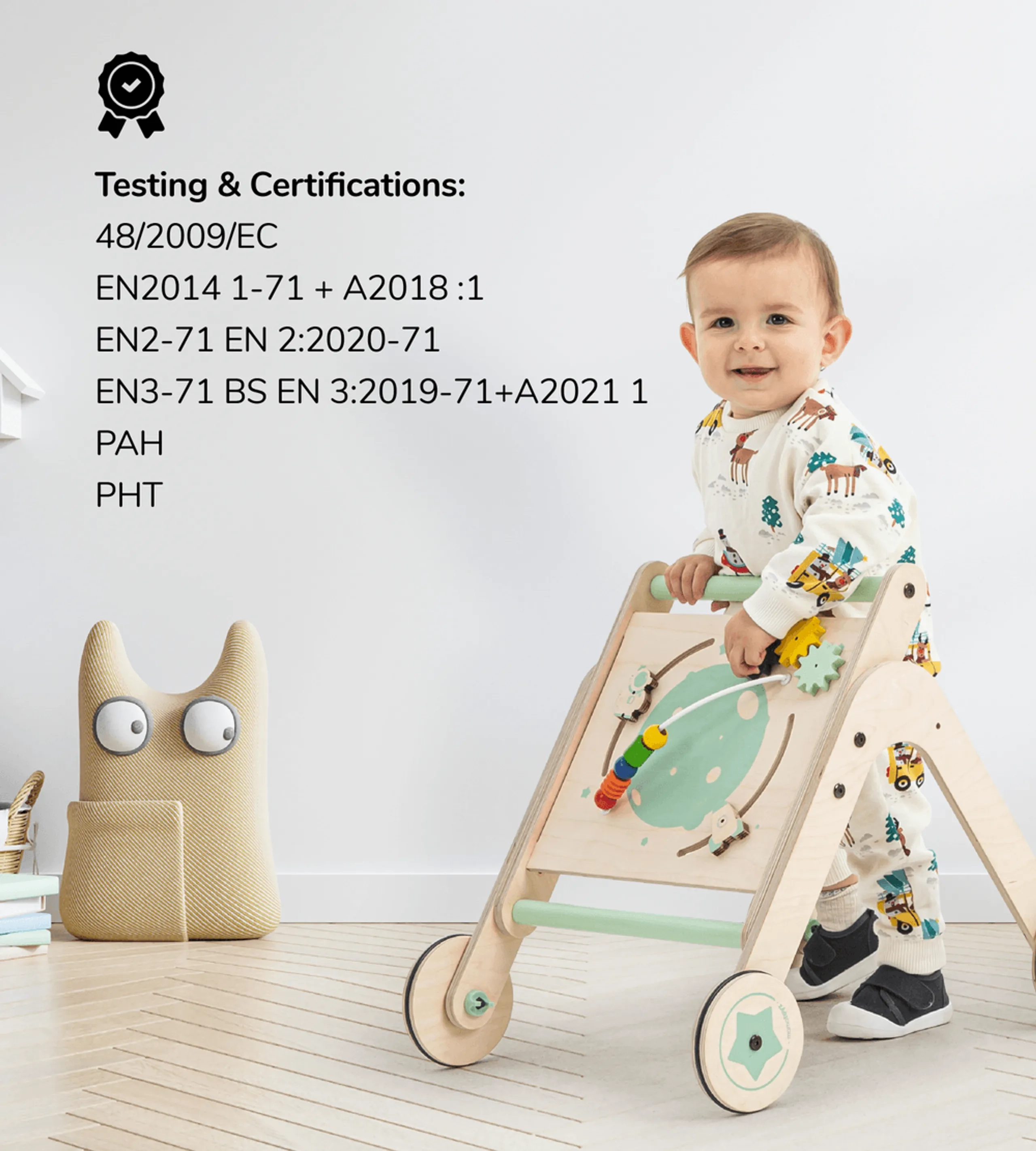 Walk Me Activity Table And Walker - Natural Birch Wood 6 months+