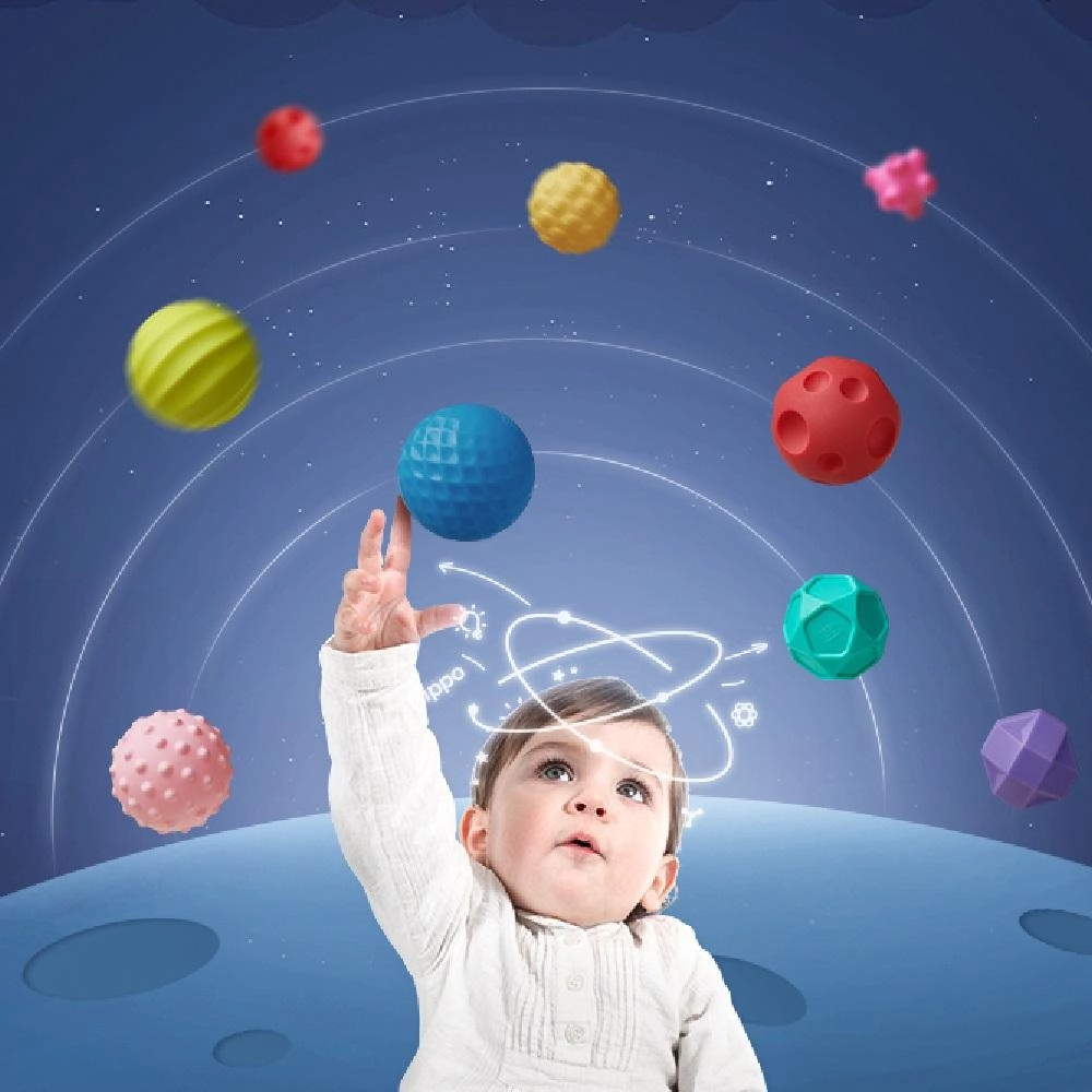 Baby Squeeze Sensory Balls - 6 months 8 Pcs