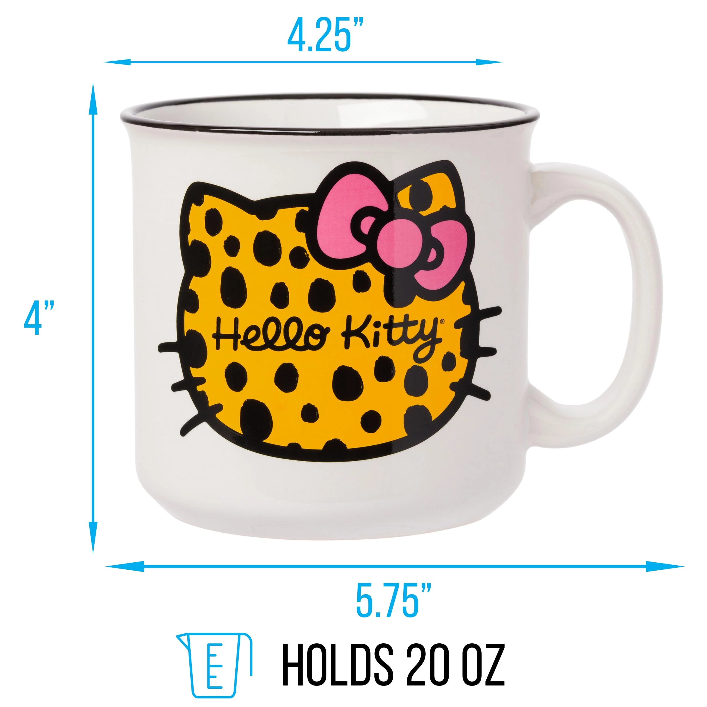 Hello Kitty Cheetah Head Ceramic Camper Mug - 1 pcs