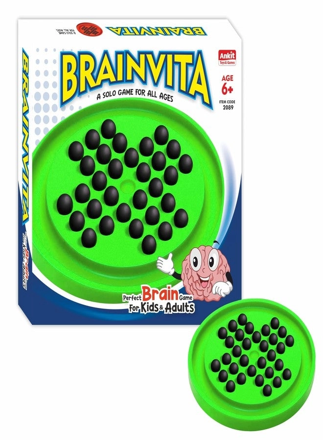 Ankit Toys & Games Brainvita Solitaire - 6+ Years 17 cm portable board Glass Marbles