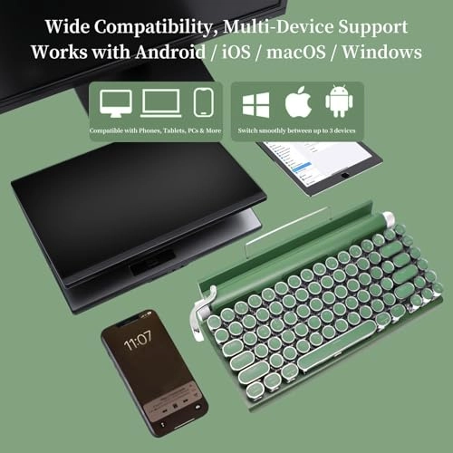 Retro Typewriter-Style Mechanical Keyboard - Wired/Wireless