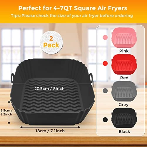 Air Fryer Liner Silicone - Silicone 2 Pack