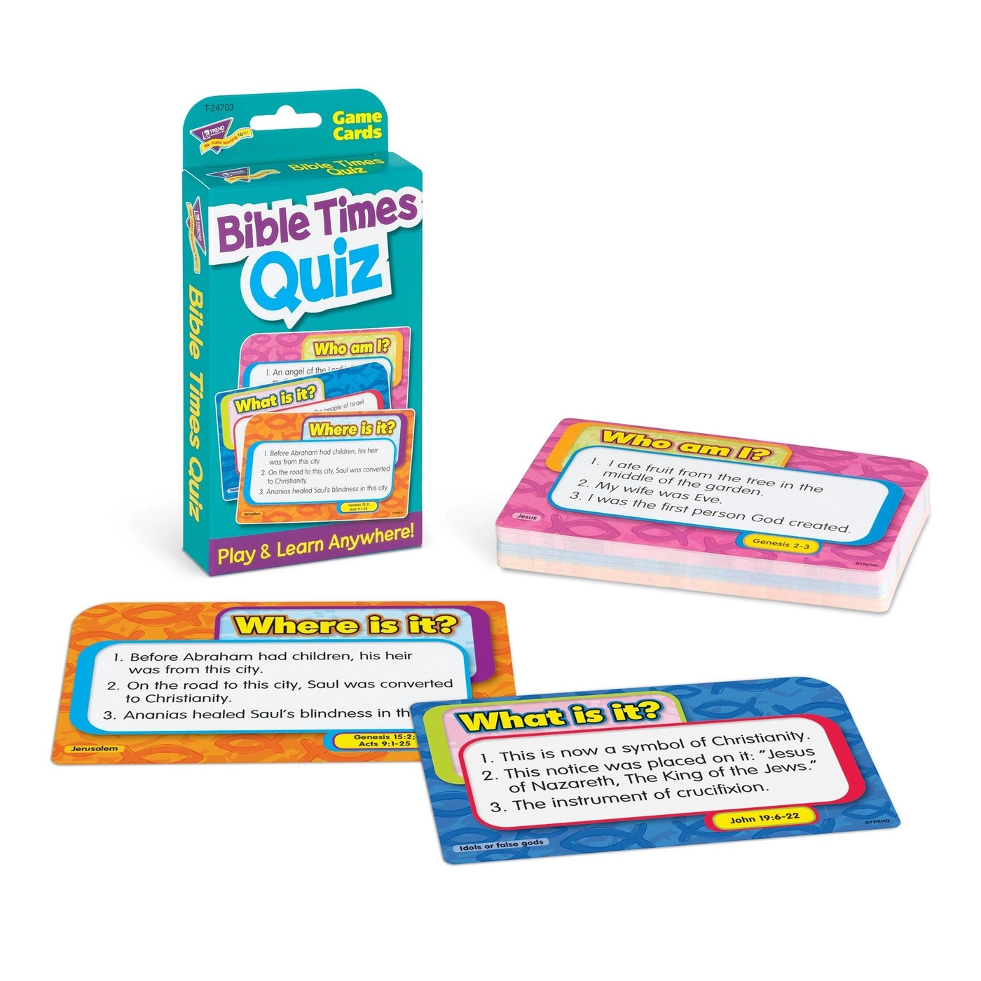 Bible Times Quiz Challenge Cards - 56 two-sided cards