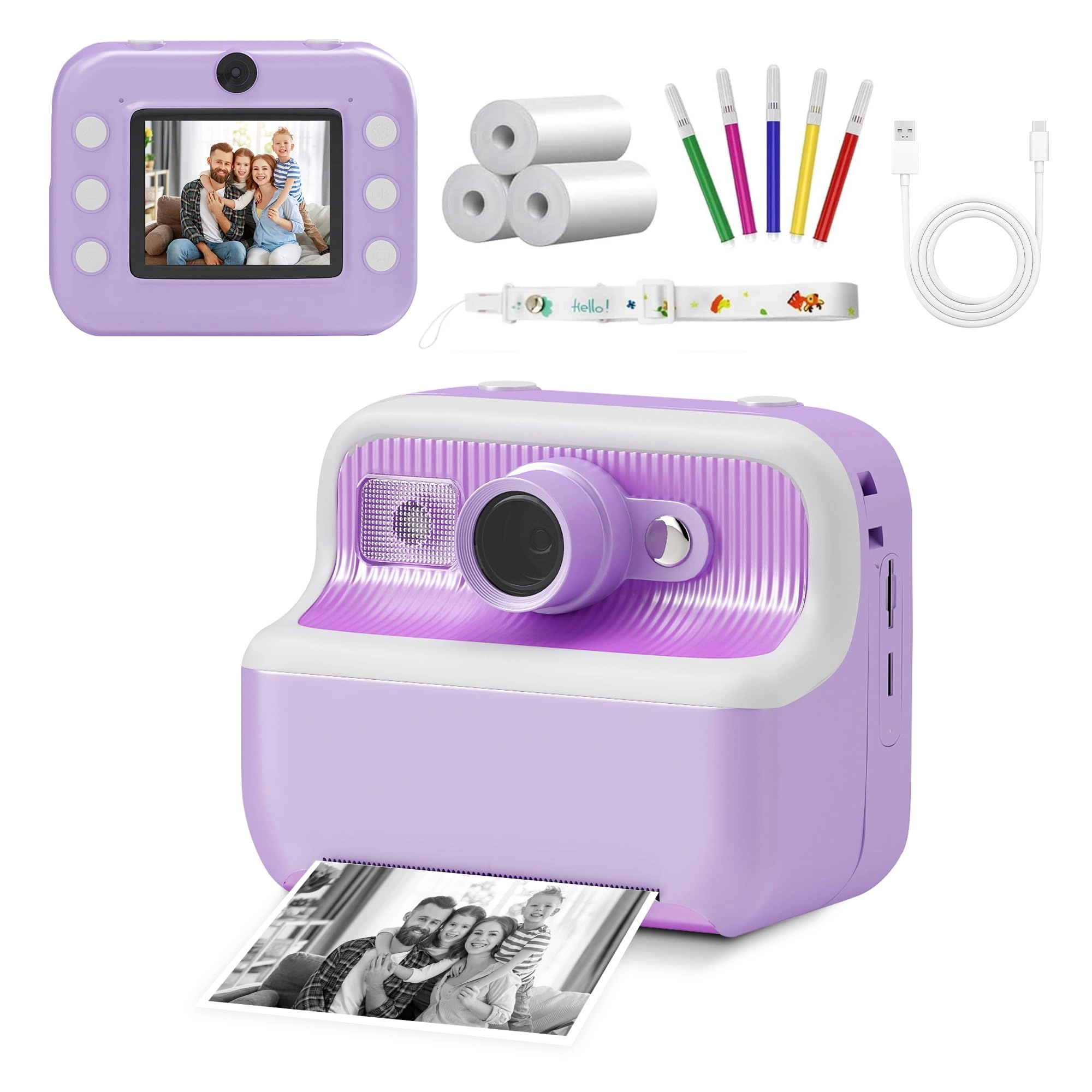 COLOR TREE Kids Camera Instant Print - 1080P 2.4-inch HD Screen