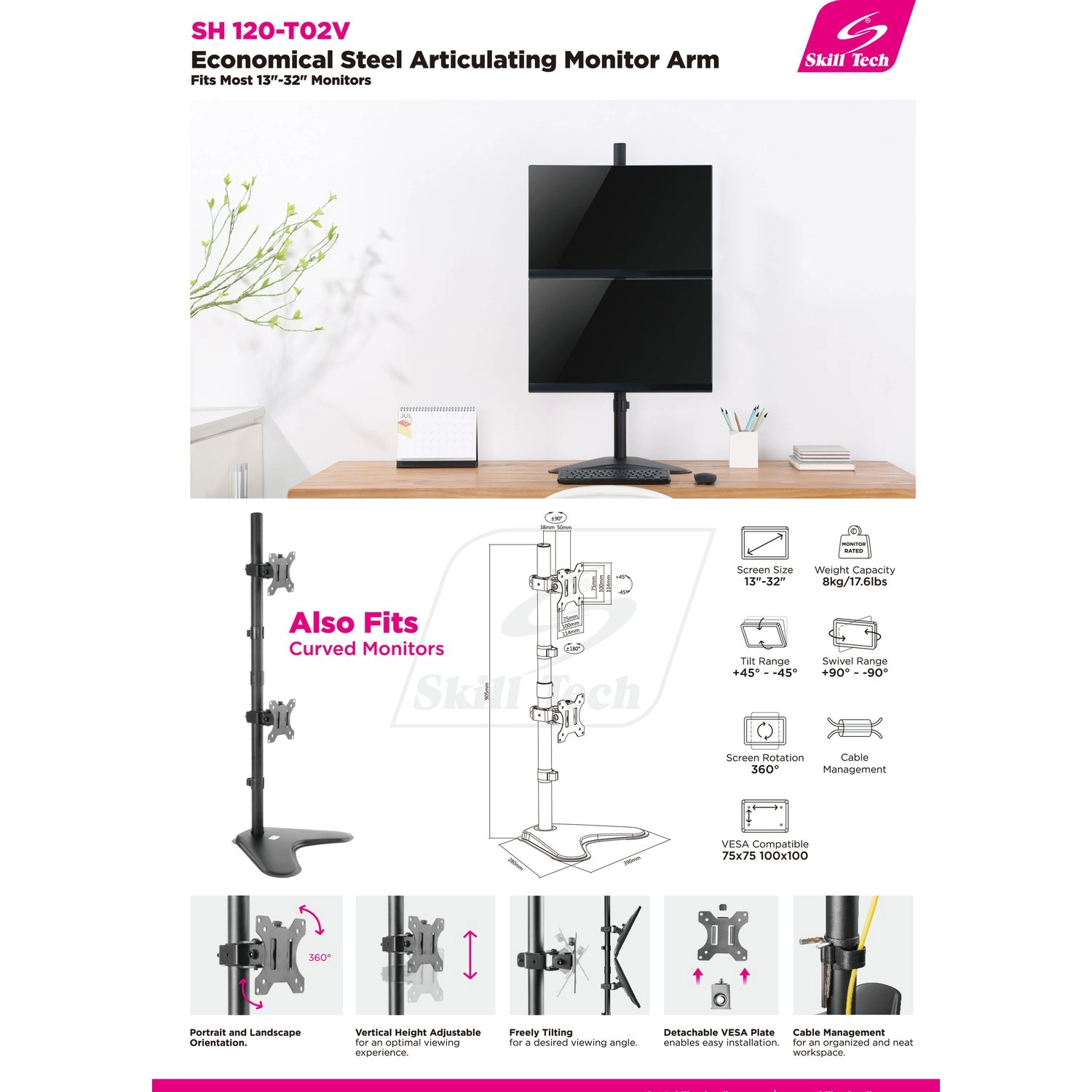 Skill Tech ST-SH 120 T02V - 2 32 inch 7575,100100