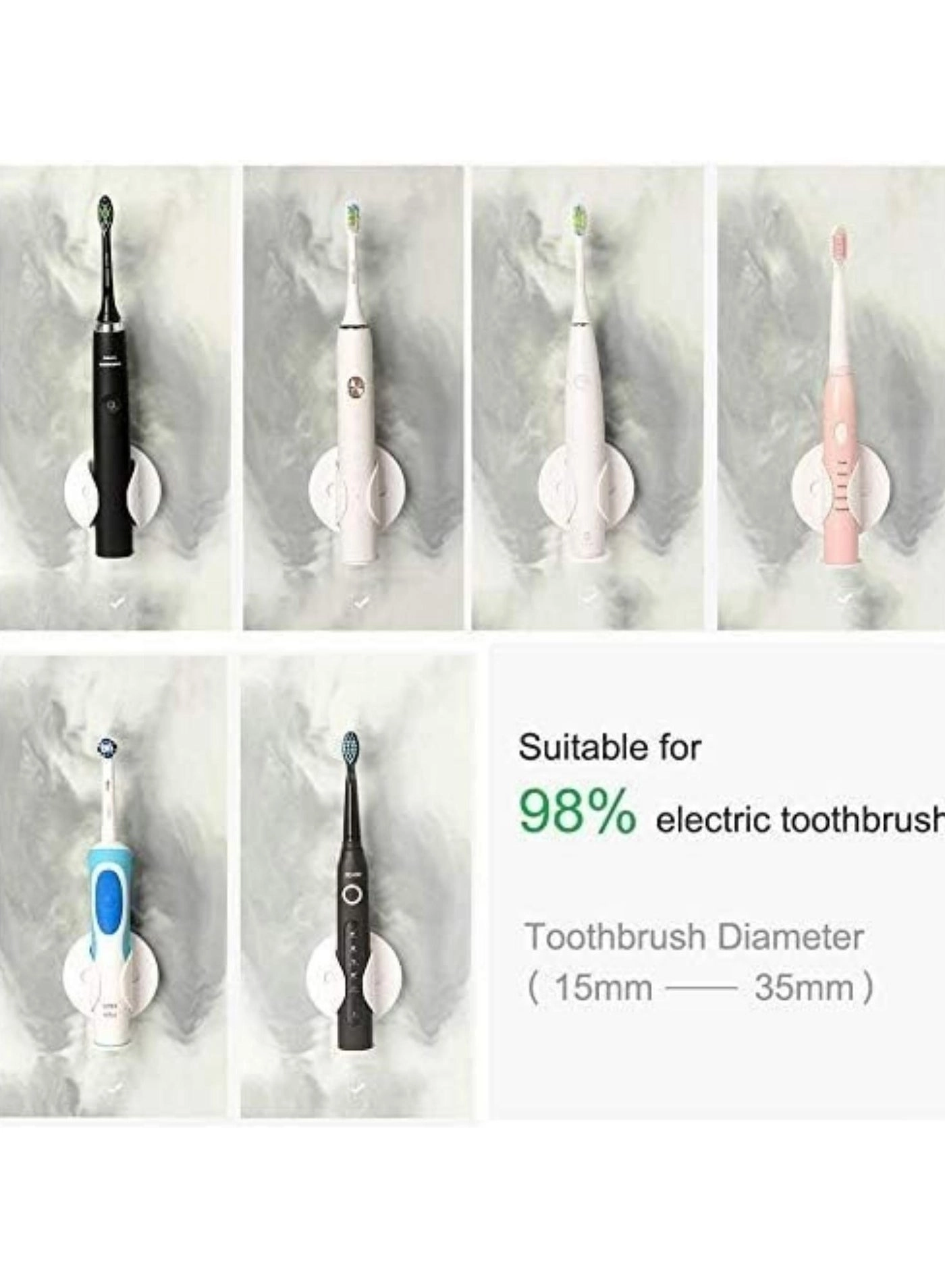 Wall-Mounted Electric Toothbrush Holder - 2pcs Auto Lock & Gravity Release