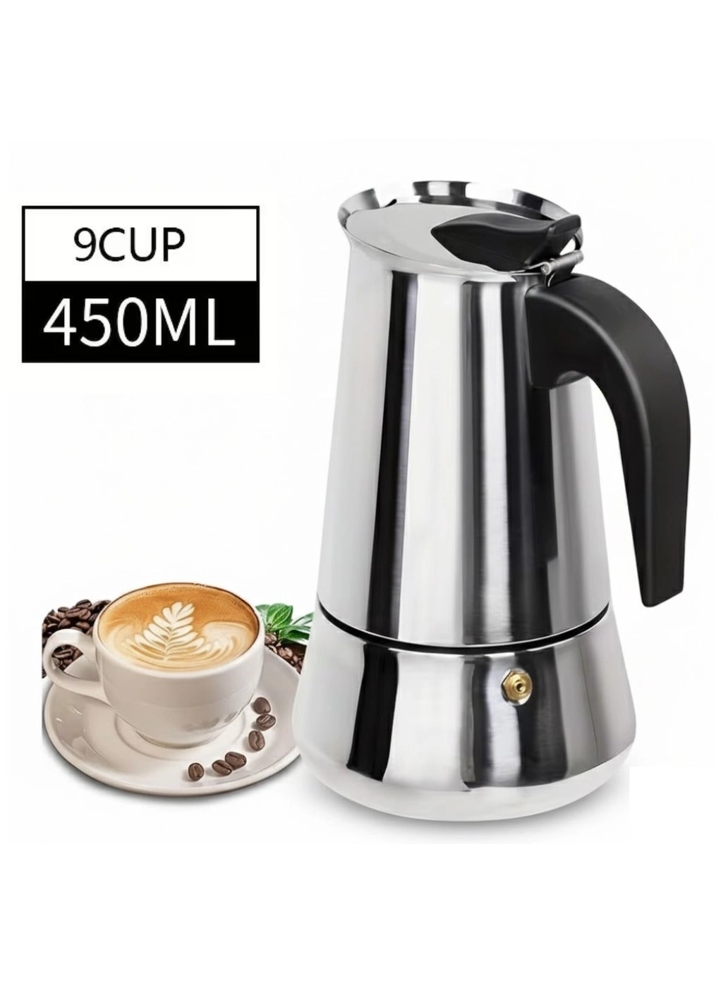 AMM Moka Pot - 9-Cup Stovetop Induction Compatible