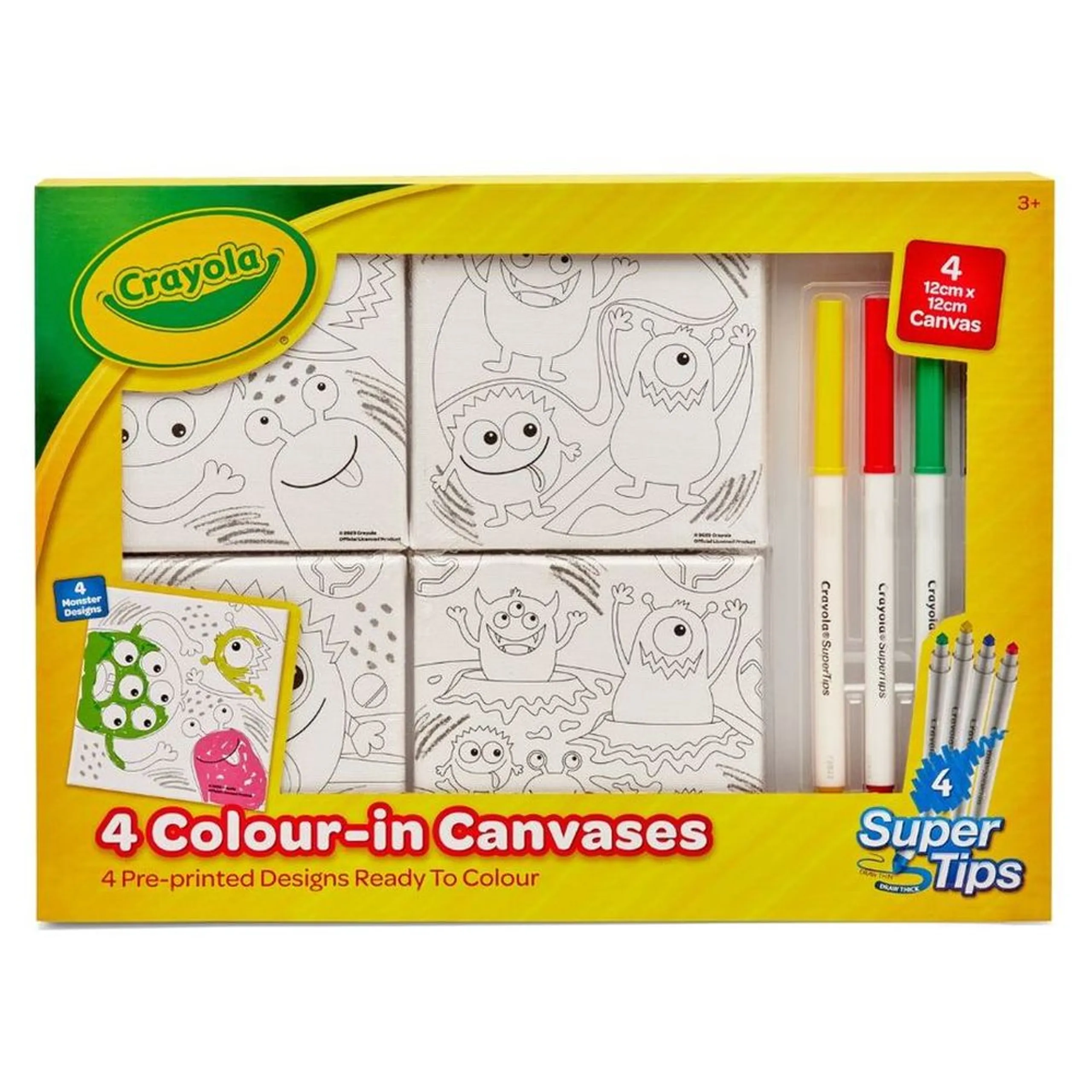 4 Colour in Canvases Art Set - 8 Pieces