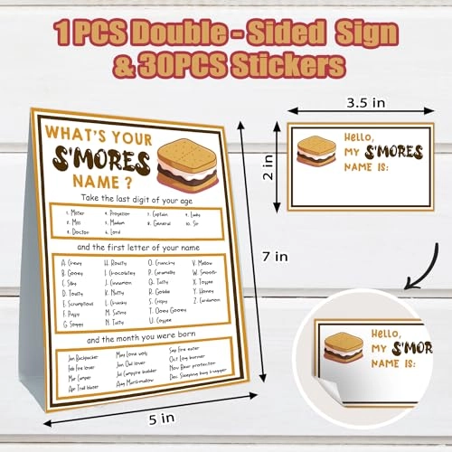 What is Your S'mores Name Game - 31.0 Count 20.00 months - 720.00 months