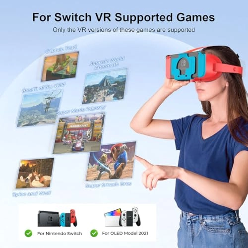 VR Headset for Nintendo Switch - Adjustable HD Lenses Head Strap