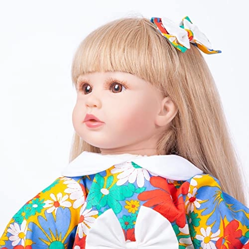 Reborn Baby Doll - 24 Inch Vinyl Cotton Body Pink Yarn Skirt Ages 3+