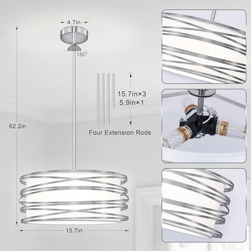 Drum Pendant Light - 16 inch 3-Lights