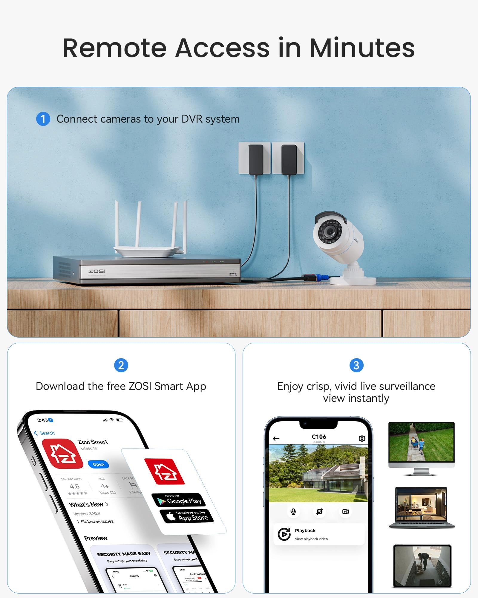 H.265+ 16 Channel Security Camera System - 8 1080p
