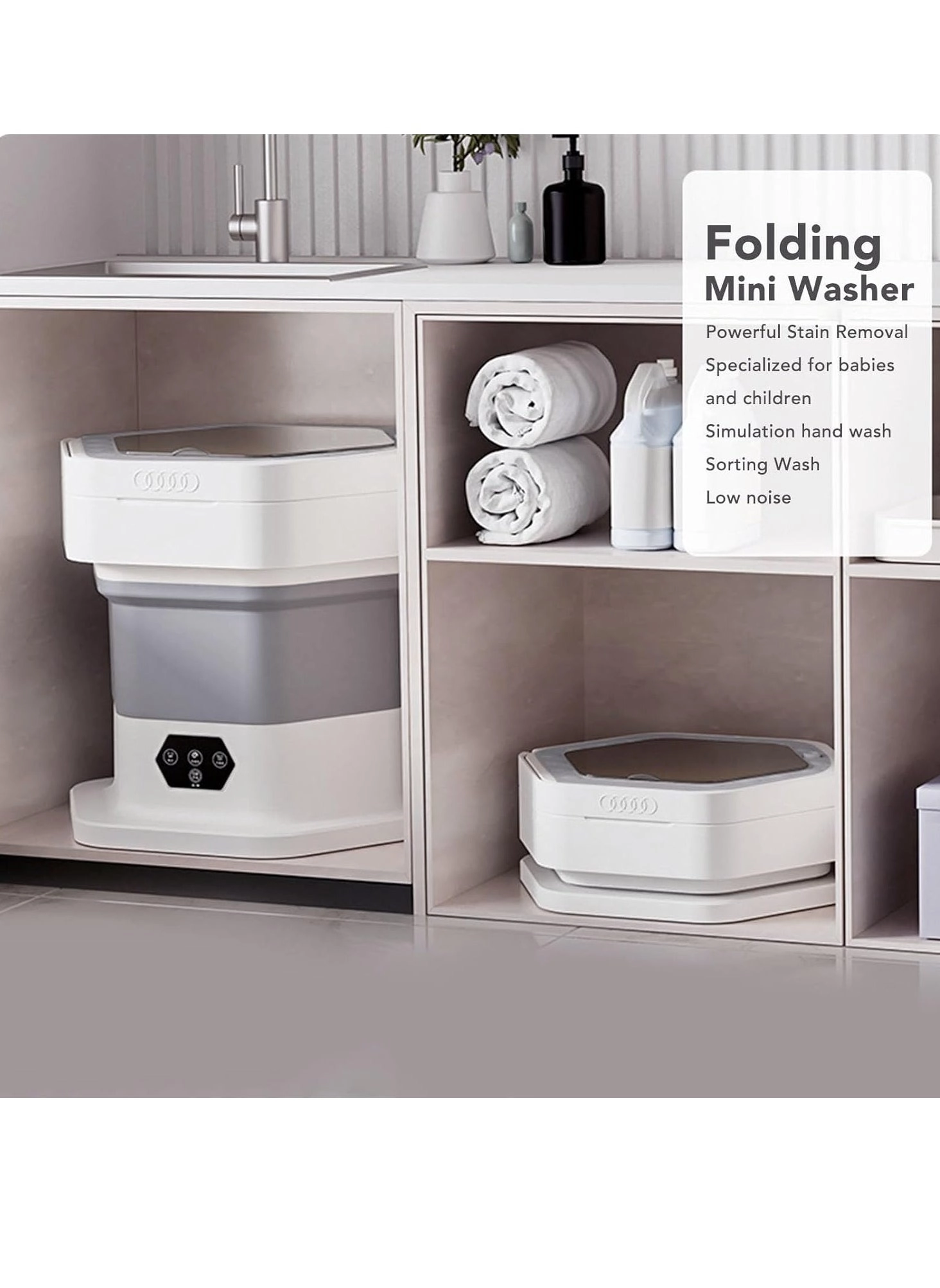 Portable Washing Machine, Portable Washer and Dryer, Small Collapsible Laundry for Travel, Large Capacity Foldable Mini Washing Machine for Apartment, Dorm, Camping, RV,