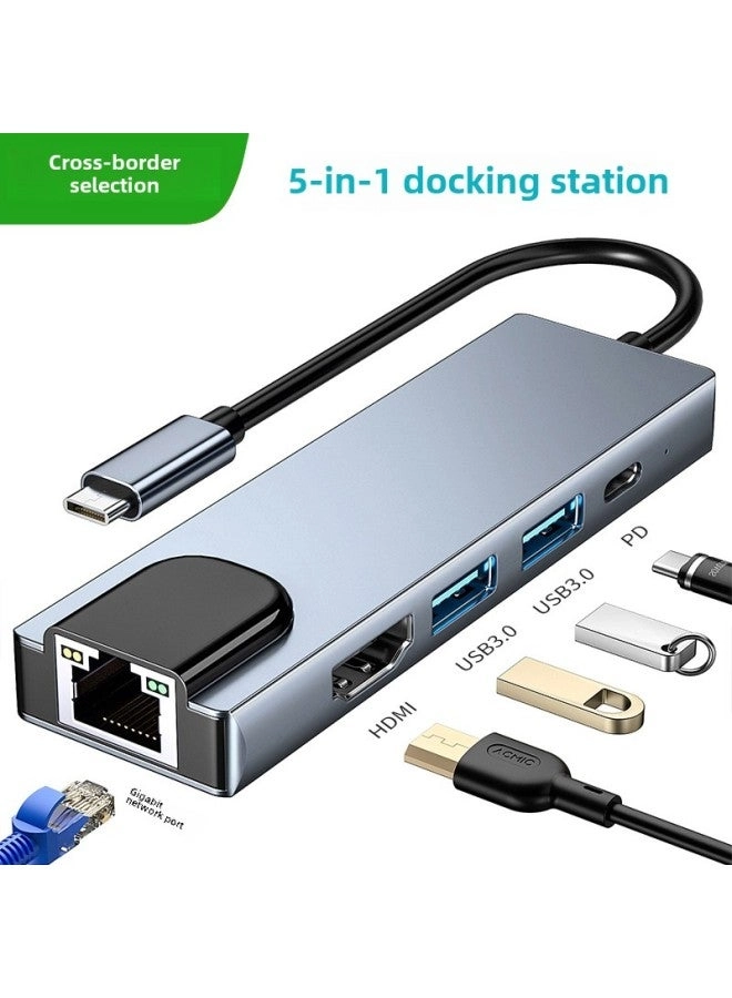 Type-c Docking Station - 5-in-1 Usb-chub Gigabit Network Card