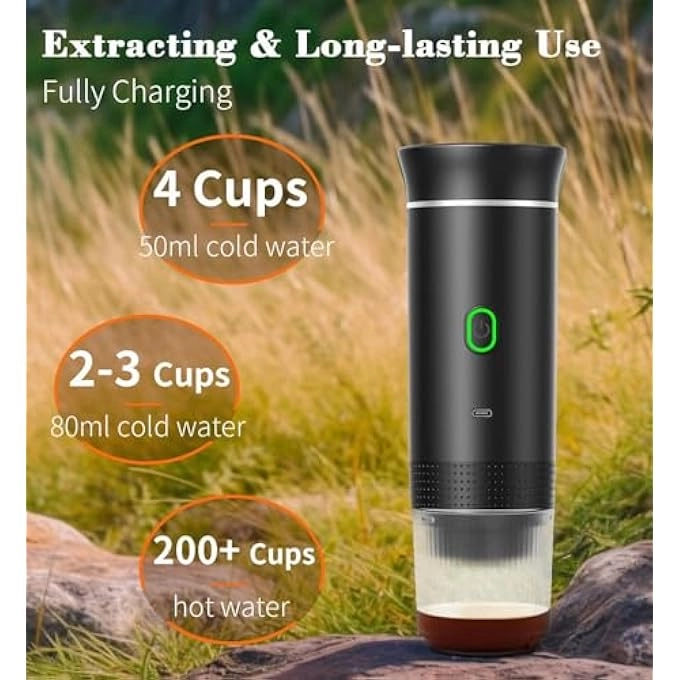 HELEE - 8500mAh 3-5 Min Self-heating Compatible with Ground Coffee & NS Capsule