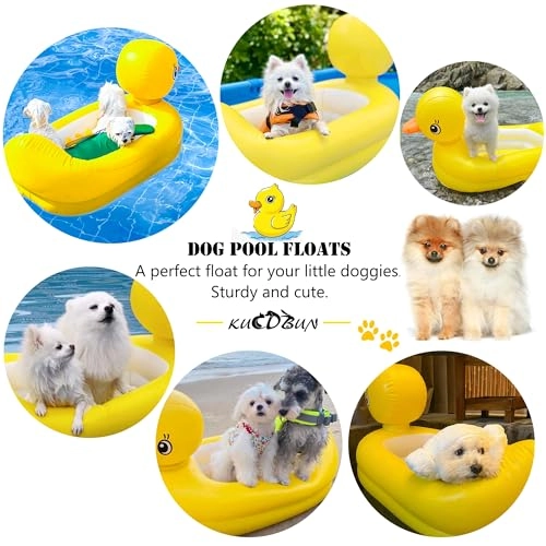 Yellow Duck Dog Pool Float + Coconut Tree Inflatable Drink Holder + Pineapple Pool Drink Float + Flamingo Inflatable Drink Holder + Collapsible Dog Bowl + Bright Colors Ball Pit