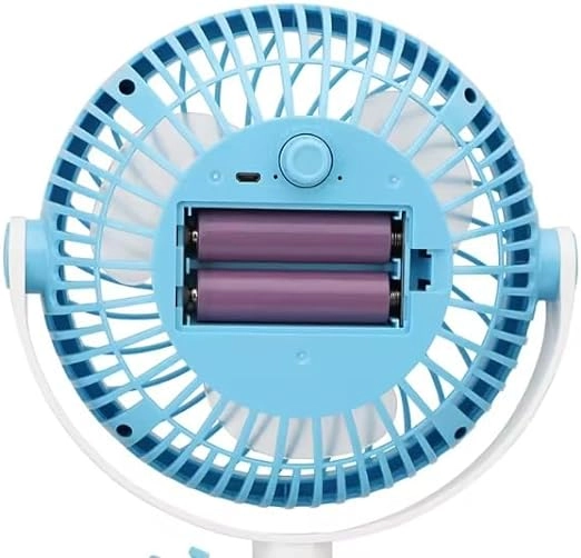 Battery Operated Clip on Stroller Fan - Portable Rechargeable Blue