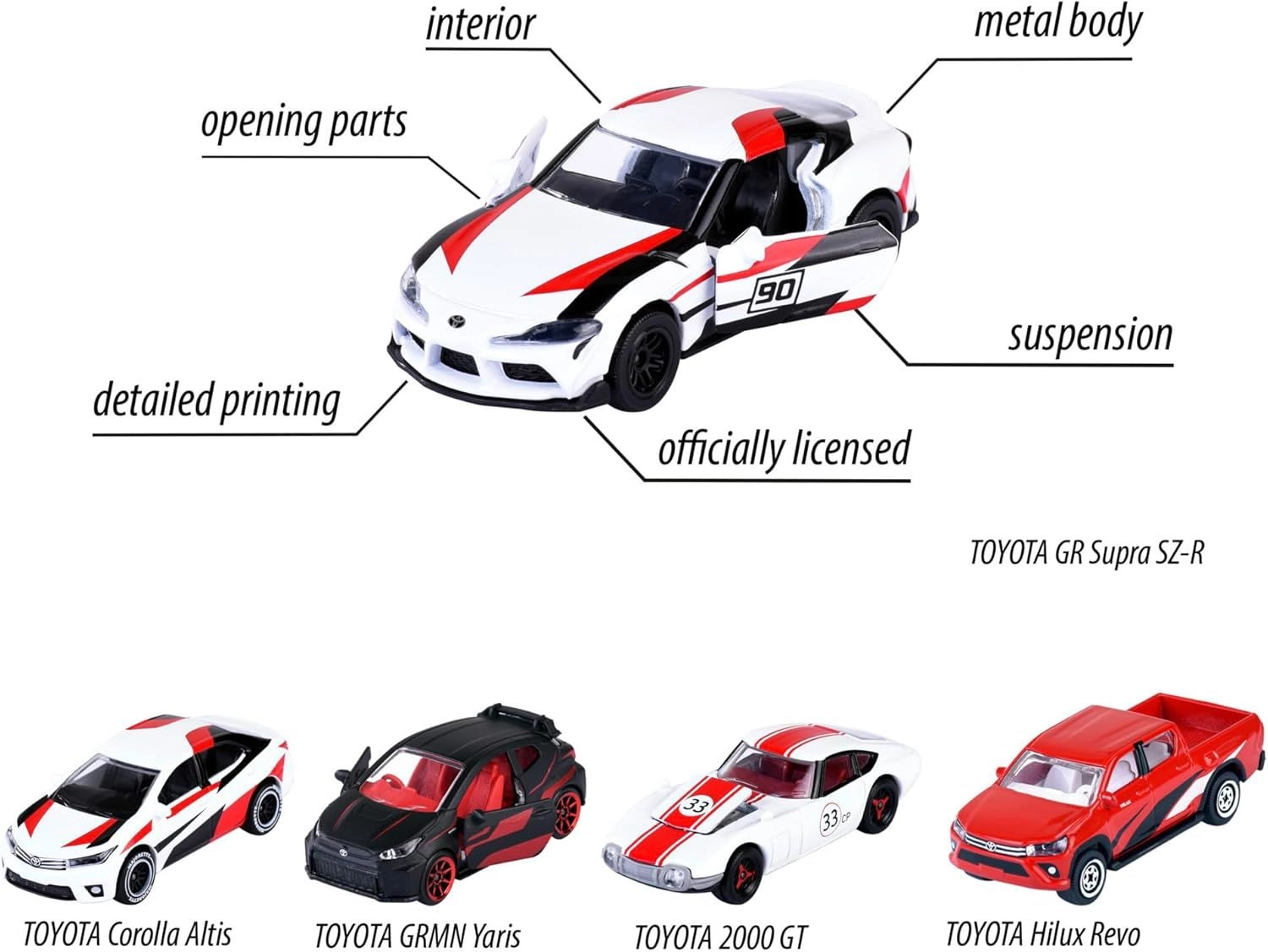 2000 GT + Hilux Revo + GR Supra SZ-R + Corolla Altis + GRMN Yaris - 5 pcs