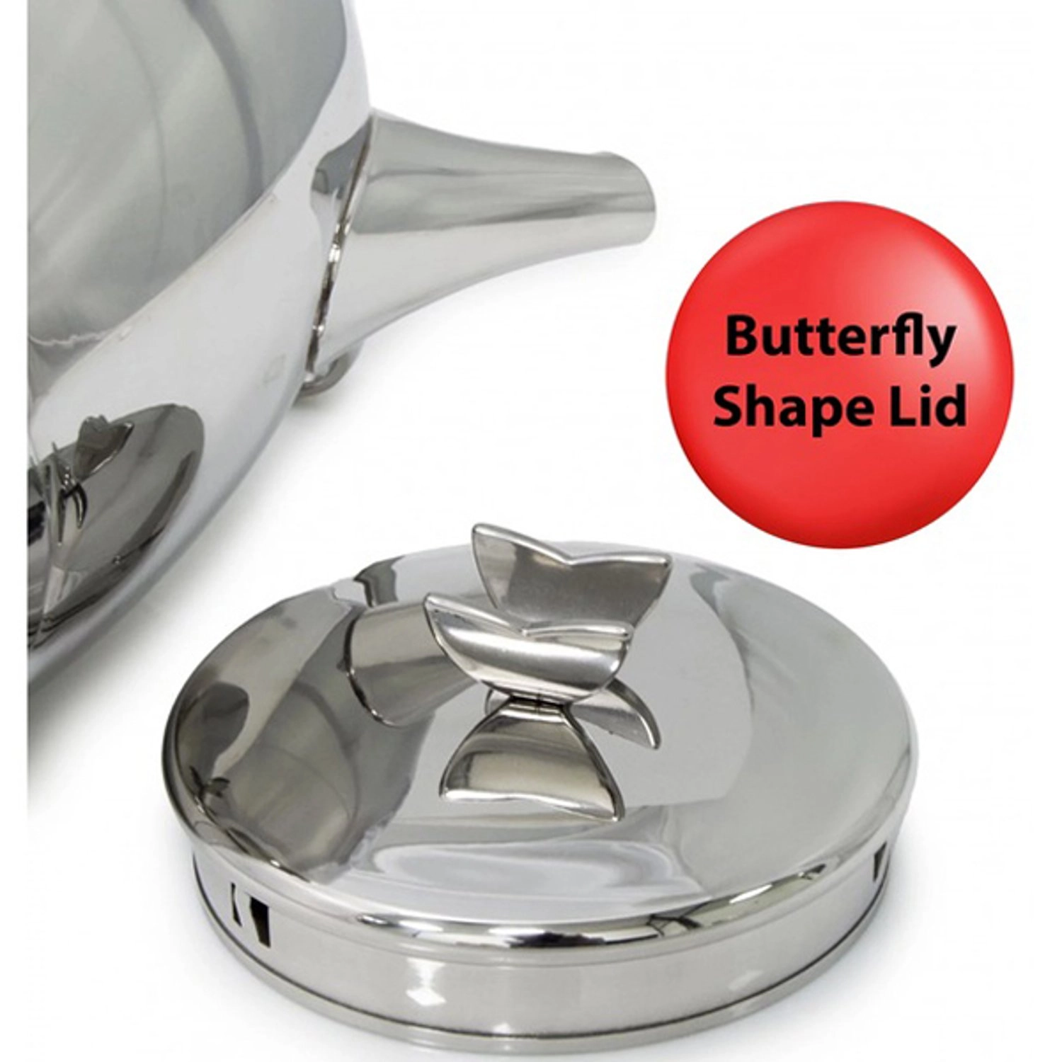 Butterfly Tea Pot - 18/10 Cr-Ni Stainless Steel 2.3 Litres